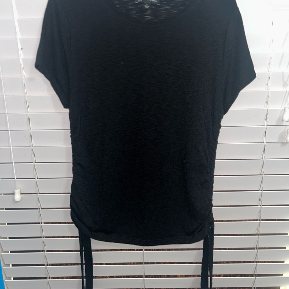 INC International Concepts Black Tie Front T-shirt
